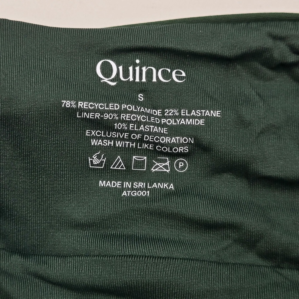 NWT QUINCE Italian Plunge One-Piece Swimsuit Palm Green - Picture 9 of 10